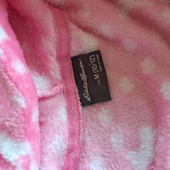 Eddie Bauer Soft Girl's Medium Fleece Knee Length Cozy Hooded Robe. - Picture 2 of 6